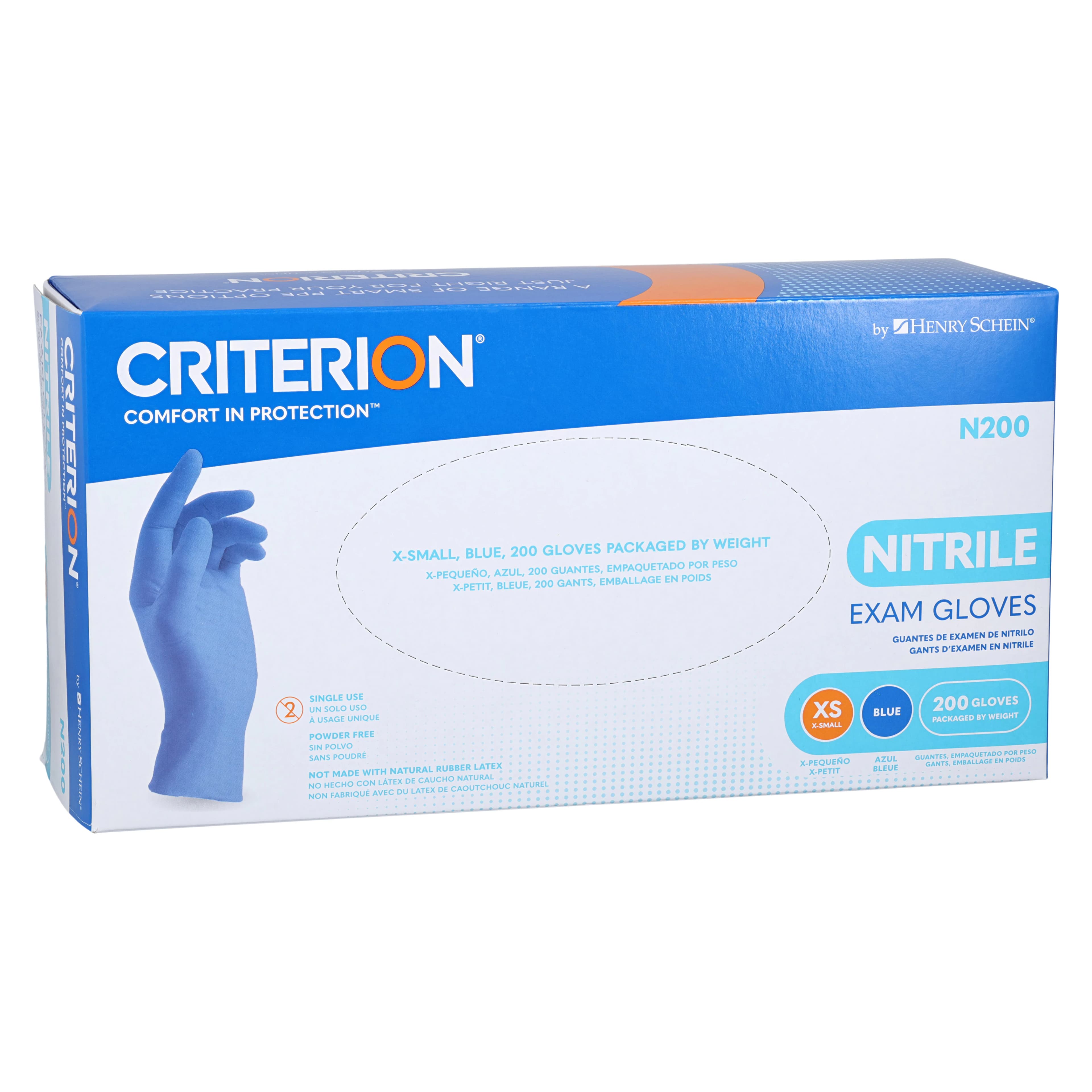 Criterion N200 Nitrile Exam Gloves, X-Small, Blue, Non-Sterile, 200/Box thumbnail 4