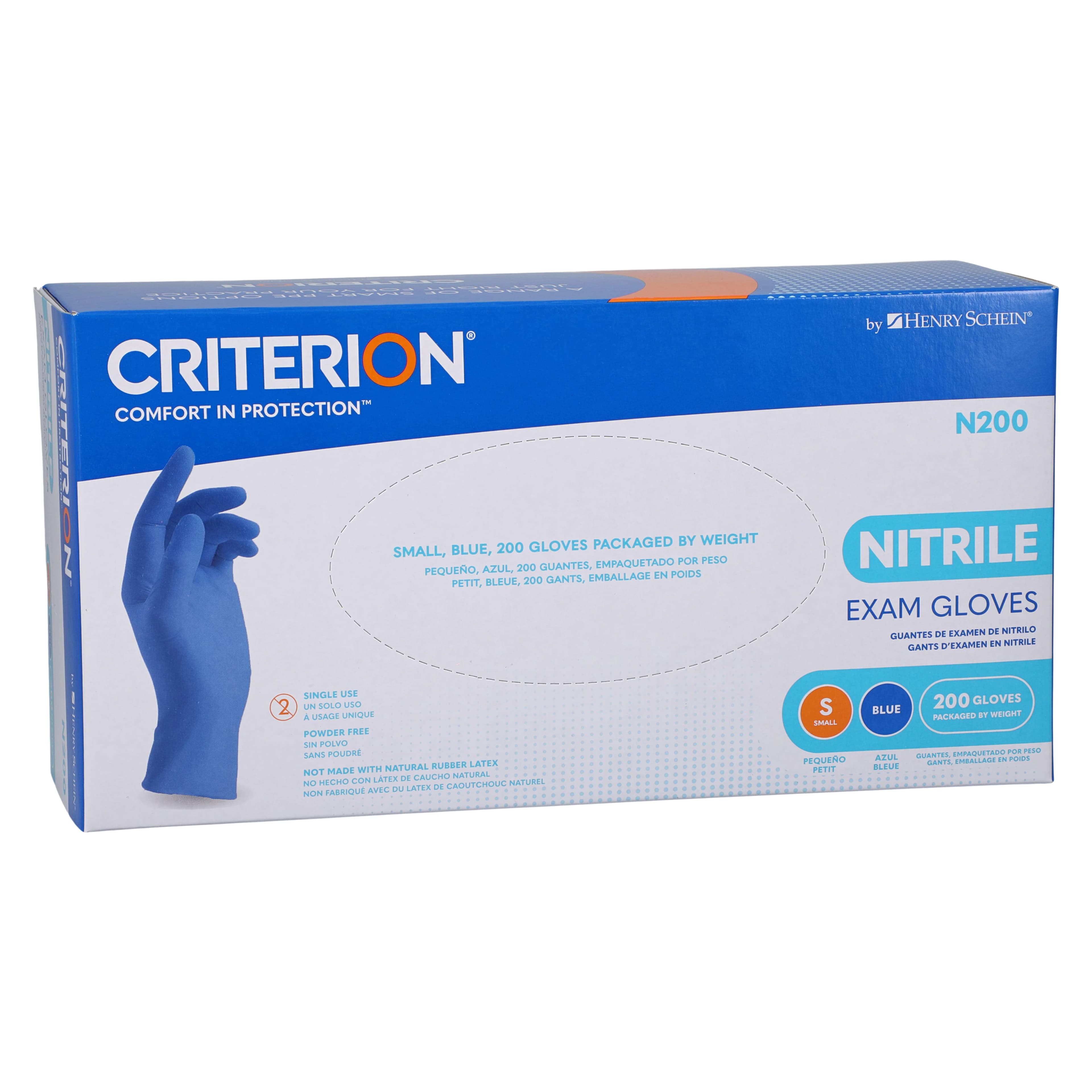 Criterion N200 Nitrile Exam Gloves, Small, Blue, Non-Sterile, 200/Box thumbnail 3