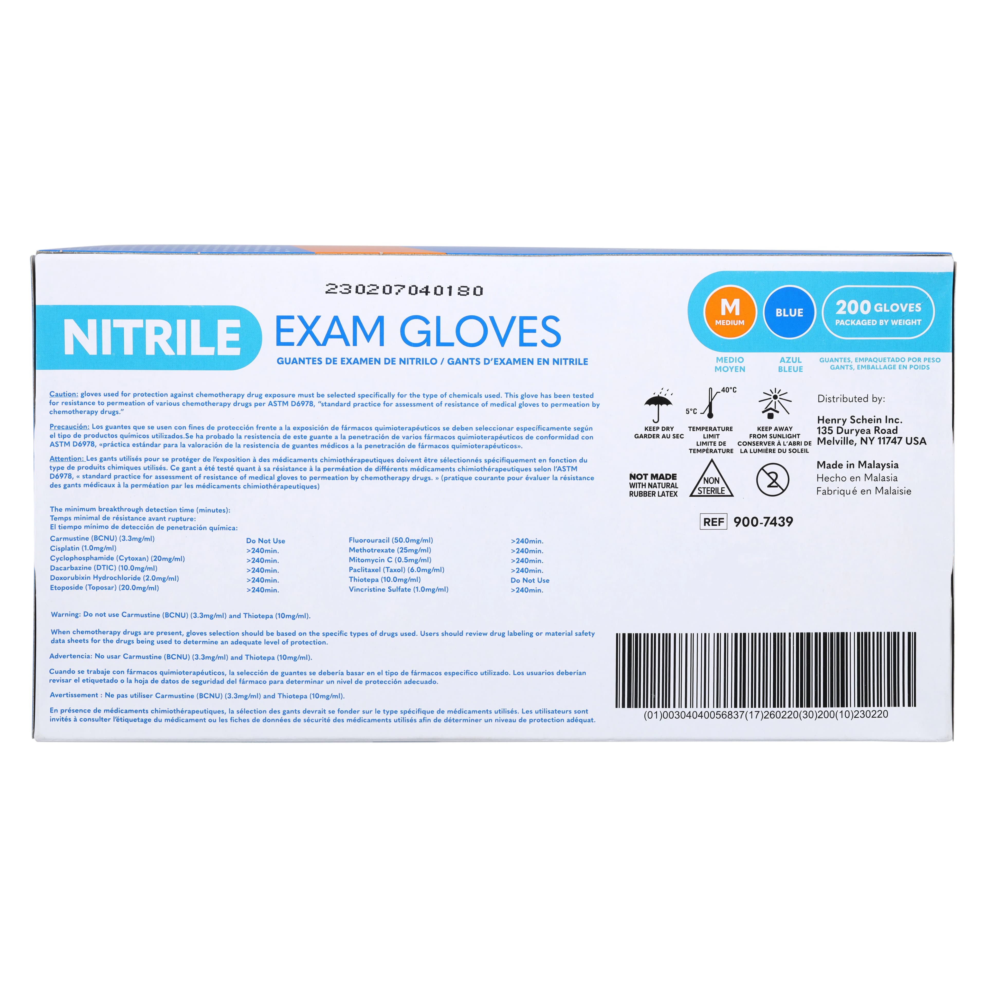 Criterion N200 Nitrile Exam Gloves, Medium, Blue, Non-Sterile, 200/Box thumbnail 6