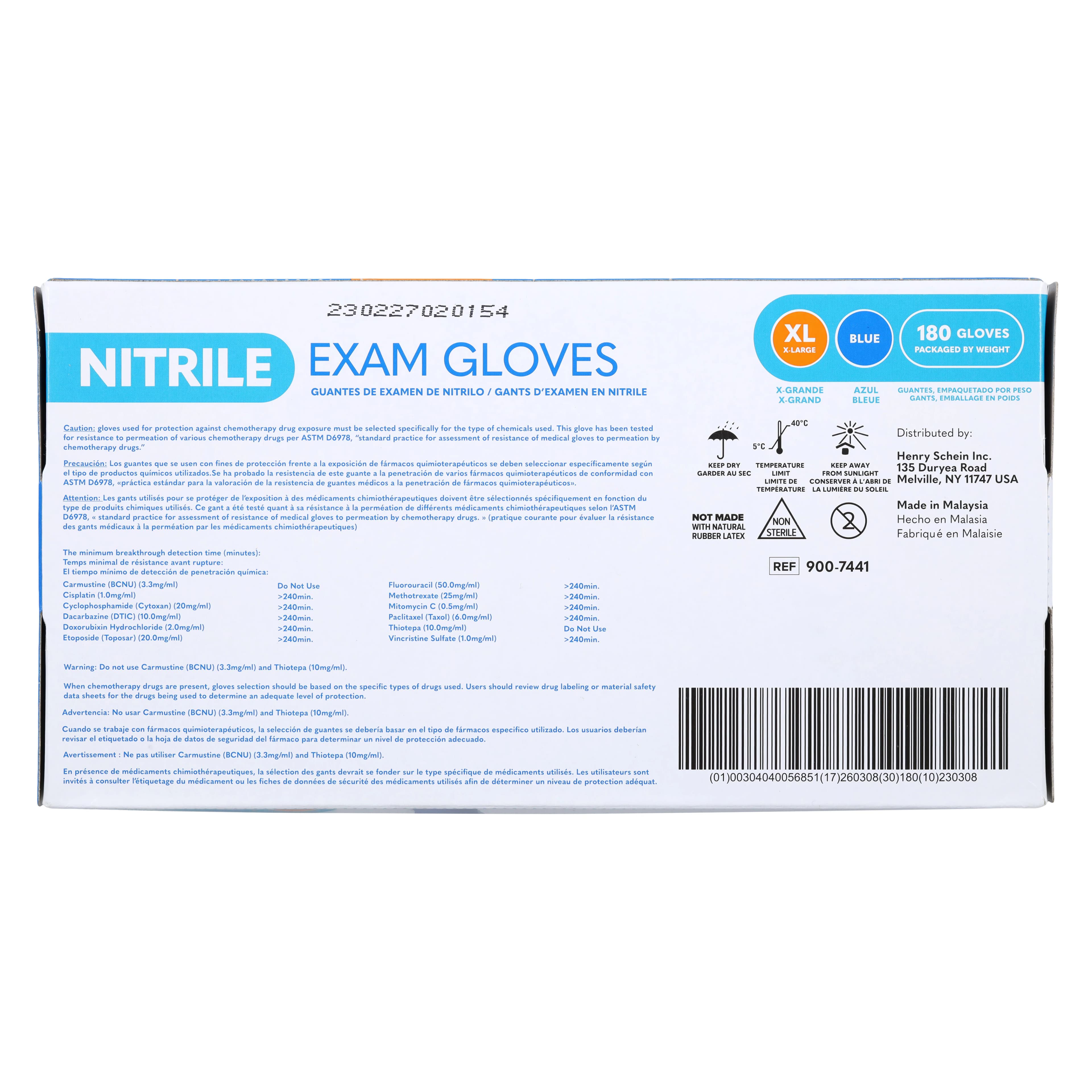 Criterion N200 Nitrile Exam Gloves, Powder Free, Non-Sterile, X-Large, Blue, 180/Box thumbnail 6