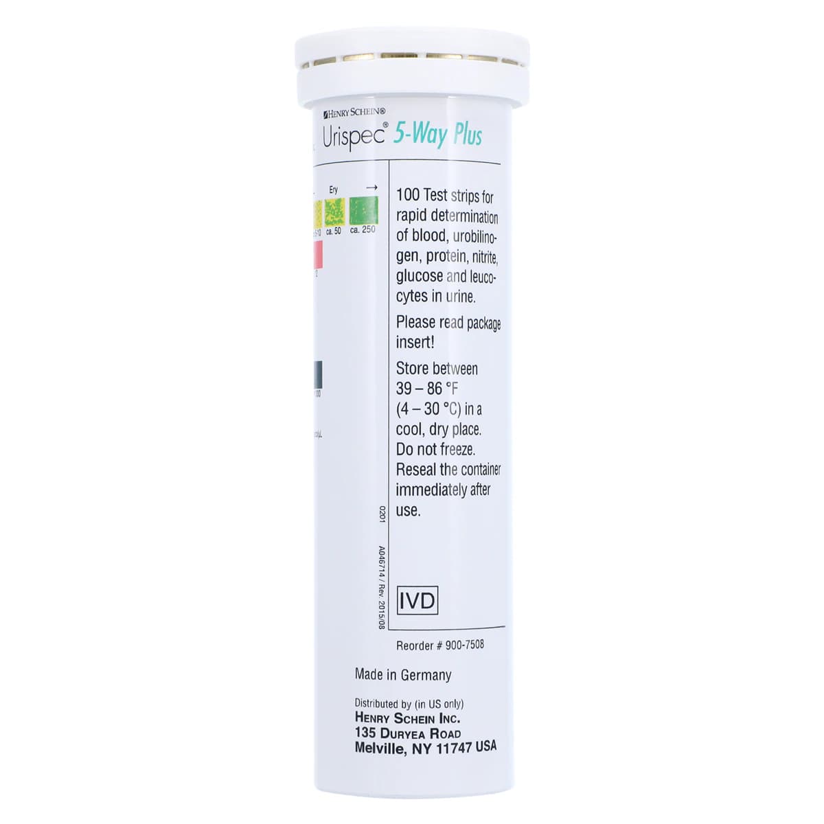 Henry Schein Urispec 5-Way+ Urinalysis Test Strips, 100/Bottle thumbnail 3