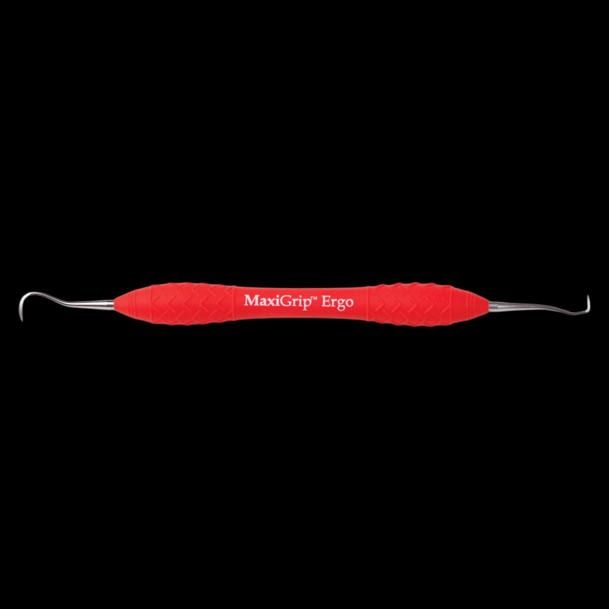 Henry Schein MaxiGrip Ergo Sickle Scaler, Double End, H5/33, Red Silicone Handle, Each - H5/33 Sickle Scaler - Image 1