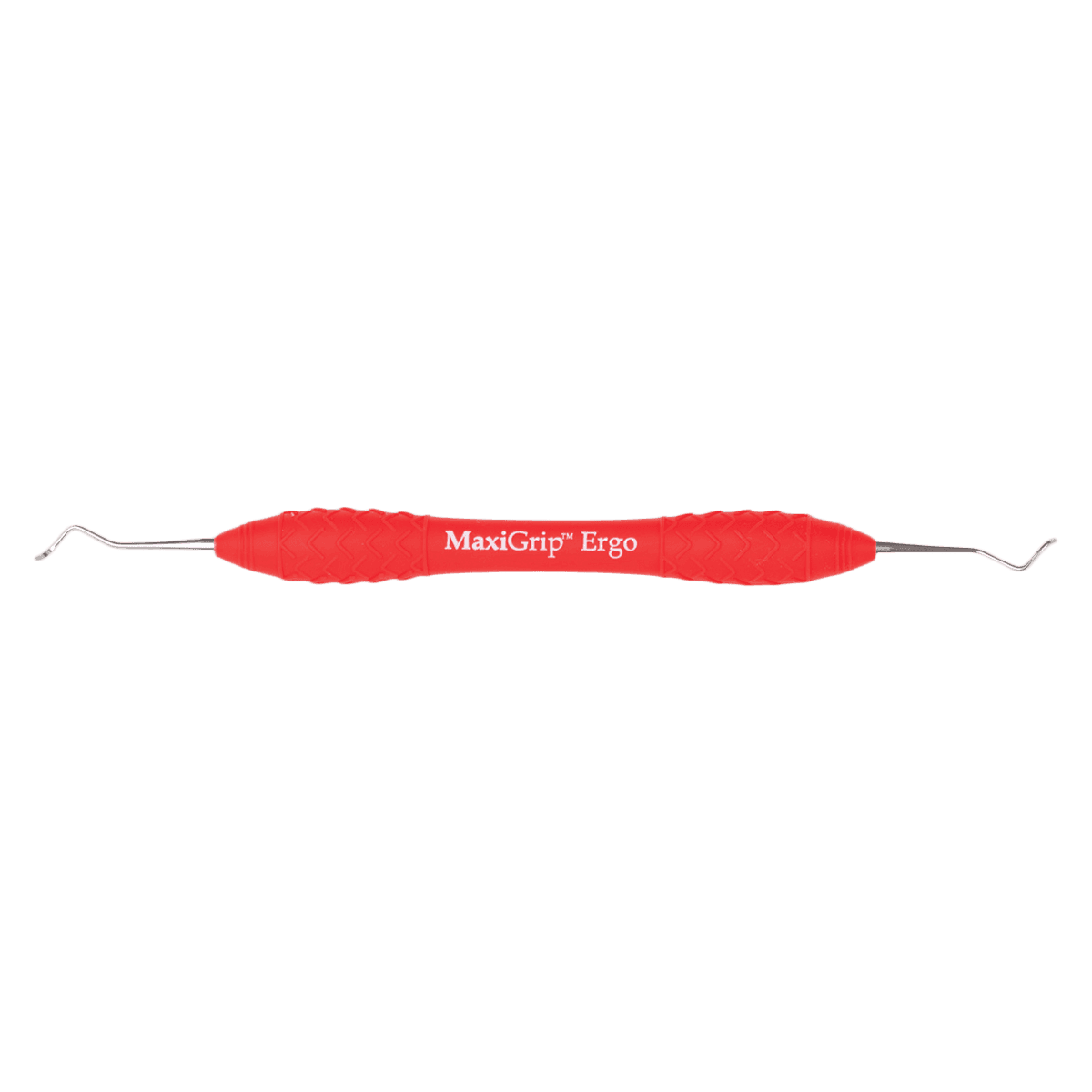 Henry Schein MaxiGrip Ergo Sickle Scaler Double End 204S, Silicone Red Handle, Each - 204S Scaler - Image 1