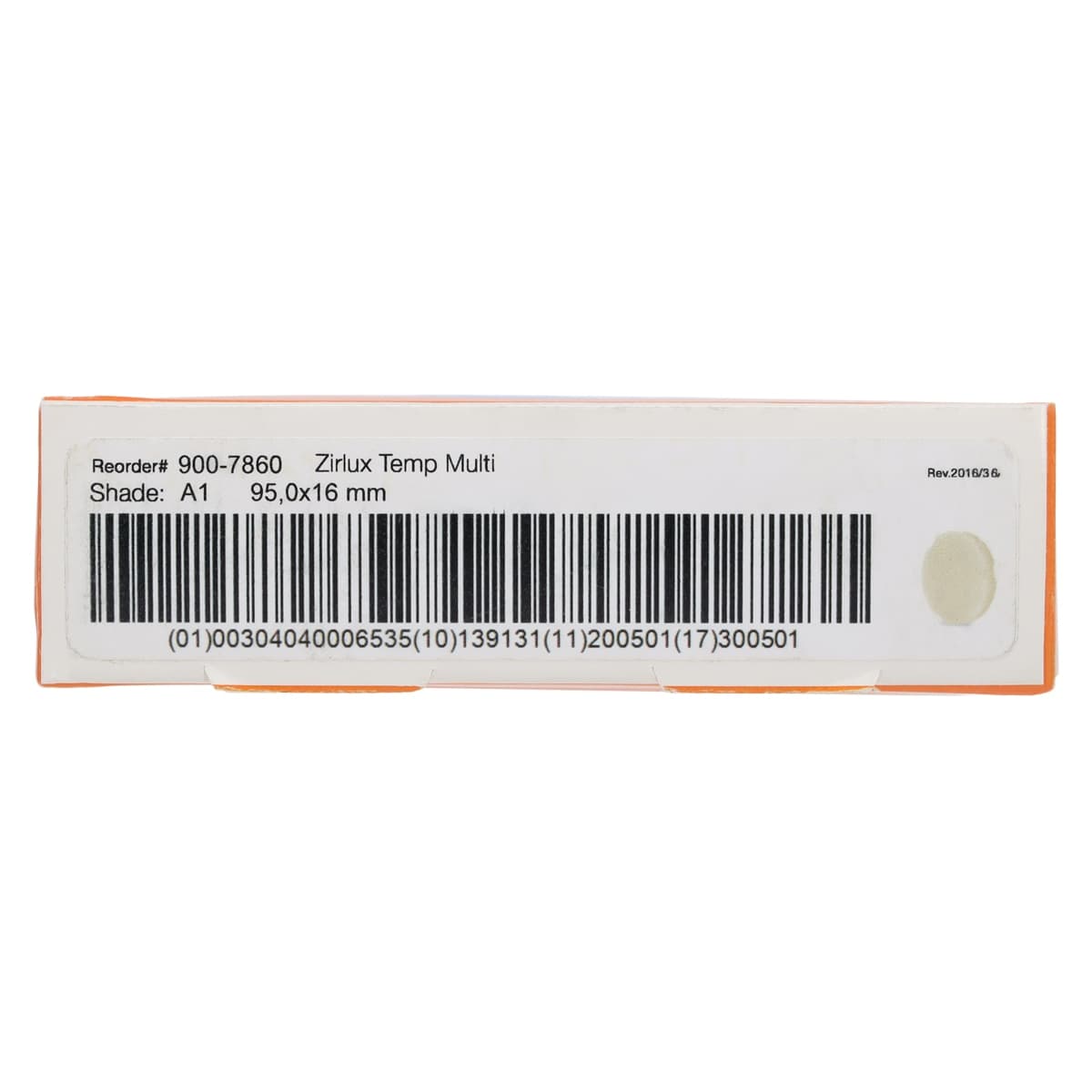 Zirlux Temp Multi PMMA Disc A1, 95x16mm, Each thumbnail 5