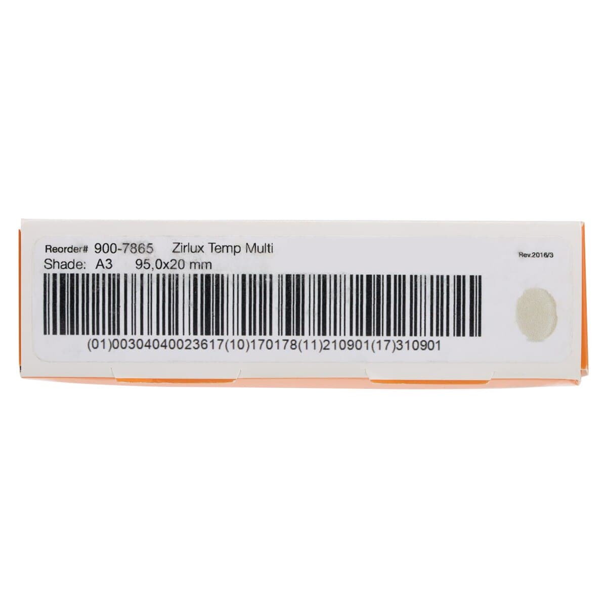 Zirlux Temp Multi PMMA Disc A3, 95x20mm, Each thumbnail 5
