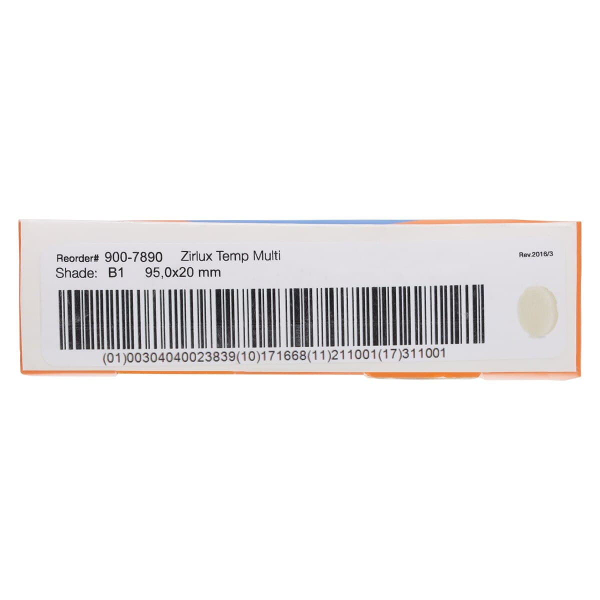 Zirlux Temp Multi PMMA Disc B1, 95x20mm, Each thumbnail 5