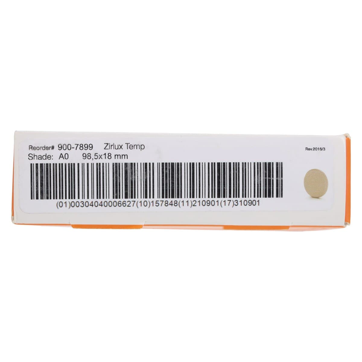 Zirlux Temp PMMA Disc A0, 98x18mm, Each thumbnail 5