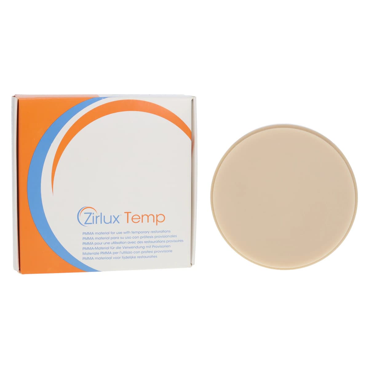 Zirlux Temp PMMA Disc A2, 98x18mm, Each - Zirlux Temp PMMA 98x18mm - Image 1