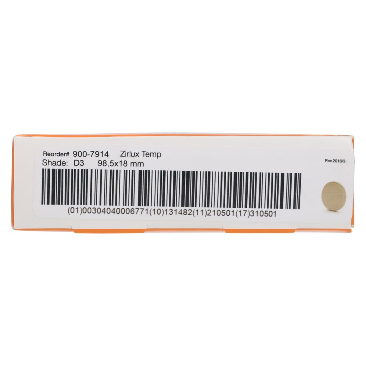Zirlux Temp PMMA Disc D3, 98x18mm, Each thumbnail 4