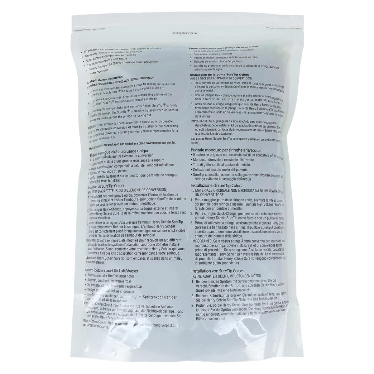 Sure Tip Colors Air/Water Syringe Tips, Bulk Package, Assorted, 1000/Bag thumbnail 3