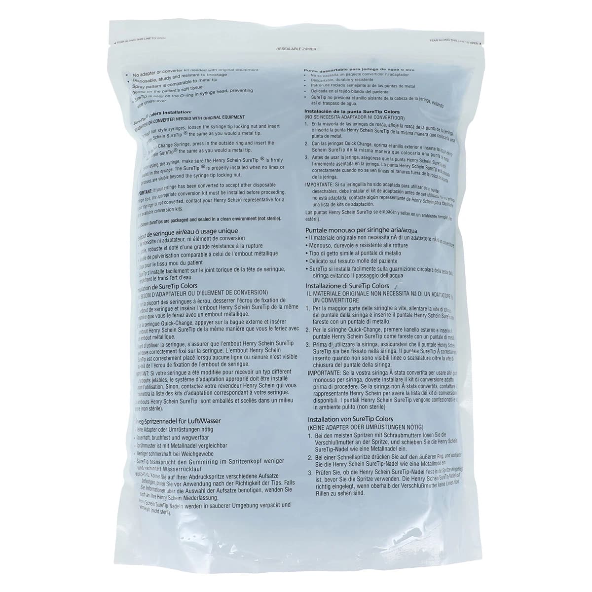Sure Tip Colors Air/Water Syringe Tips, Disposable, Blue, 1000/Bag thumbnail 4