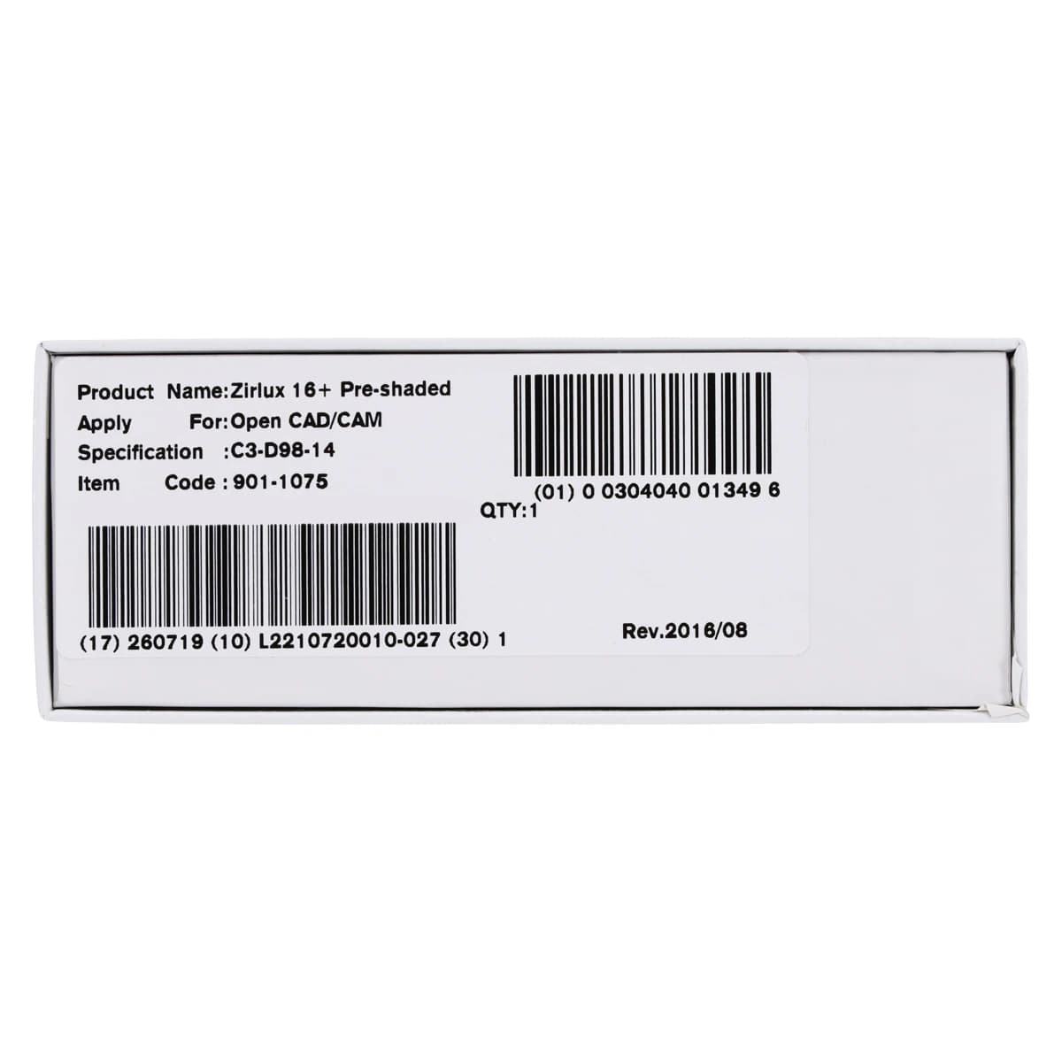 Zirlux 16+ Zirconia Disc C3, 98x14mm, Each thumbnail 2