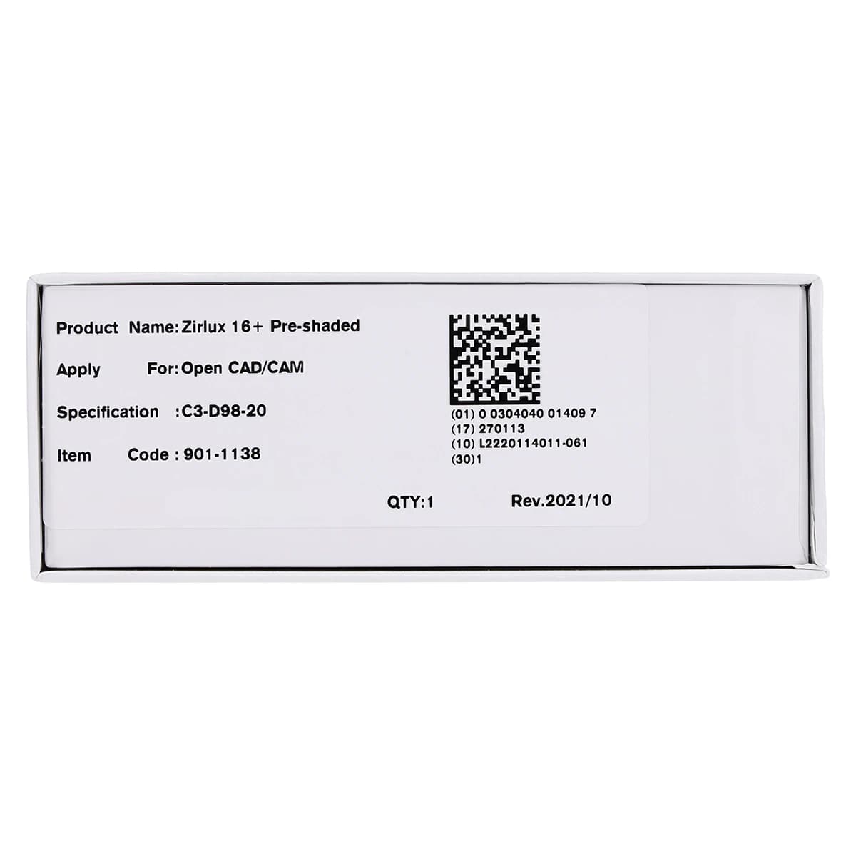 Zirlux 16+ Zirconia Disc C3, 98x20mm, Each thumbnail 2