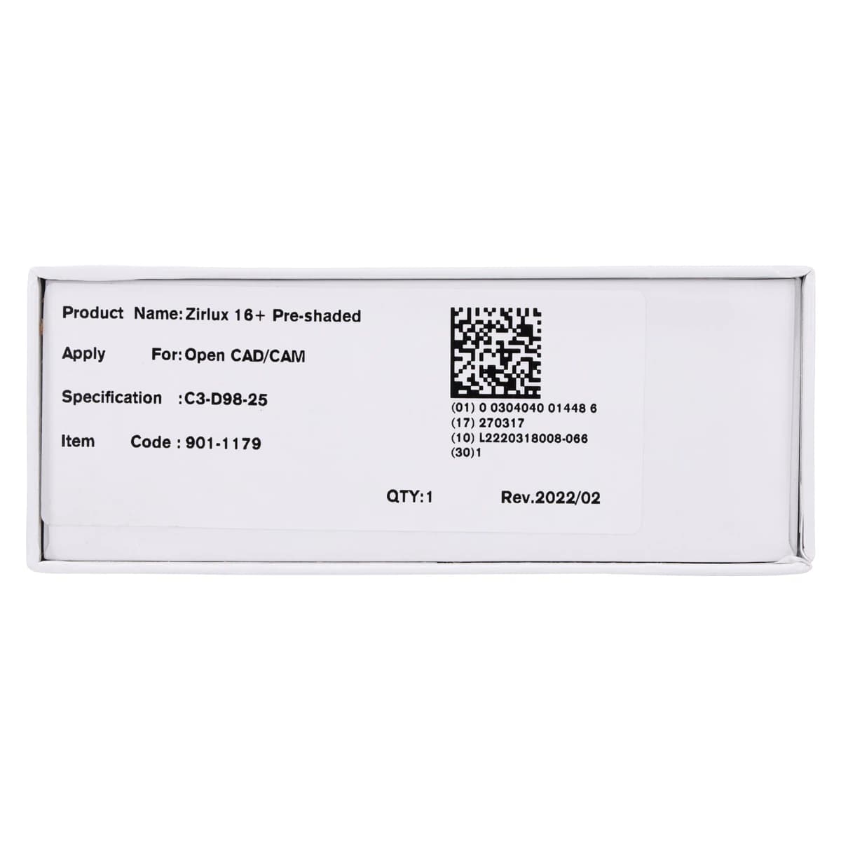 Zirlux 16+ Zirconia Disc C3, 98x25mm, Each thumbnail 2