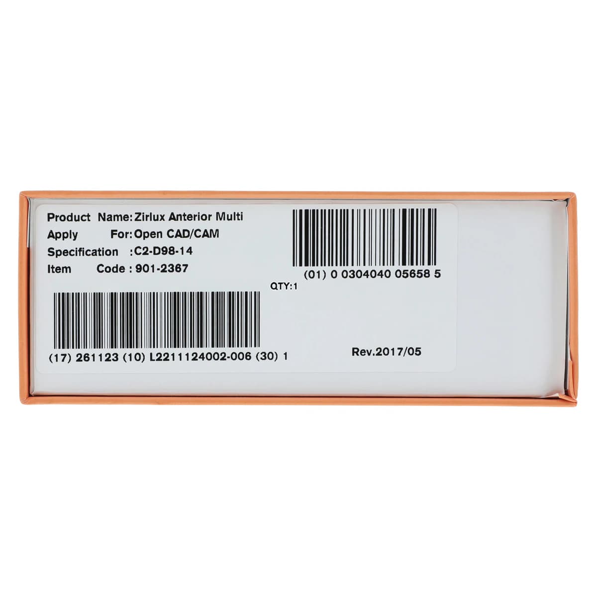 Zirlux ML Anterior C2 Zirconia Disc, 98x14mm, Each - Zirlux ML Anterior C2 - Image 1
