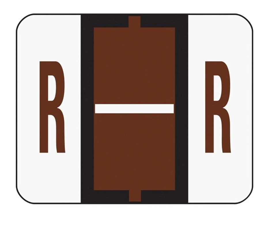 Smead Labels R Brown 1.25x1, Bar-Style Permanent Alphabetical, 500/Roll, BCCR - Labels R Brown 1.25x1 5 - Image 1