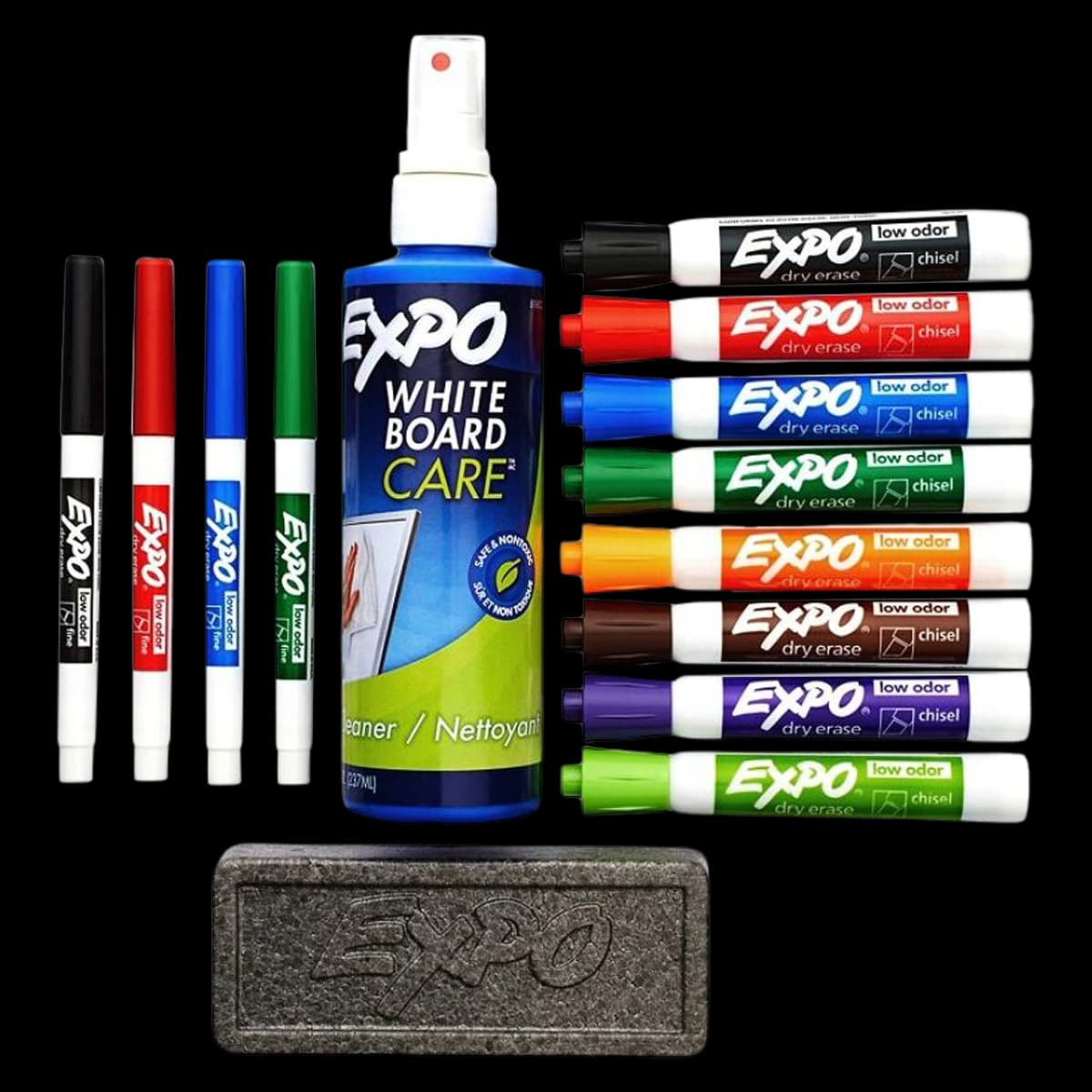 EXPO Low-Odor Dry-Erase Kit, Assorted Colors, 2-Pack - Kit Expo 2 Dry Erase - Image 1