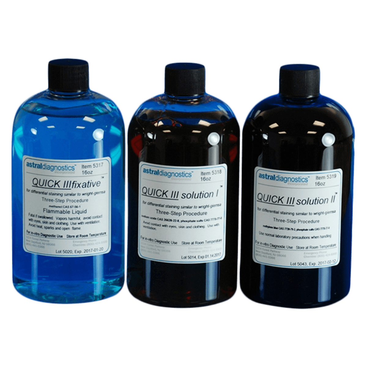 Quick III Stat-Pak Stain Set, 90 mL Each - Quick III Statpak - Image 1