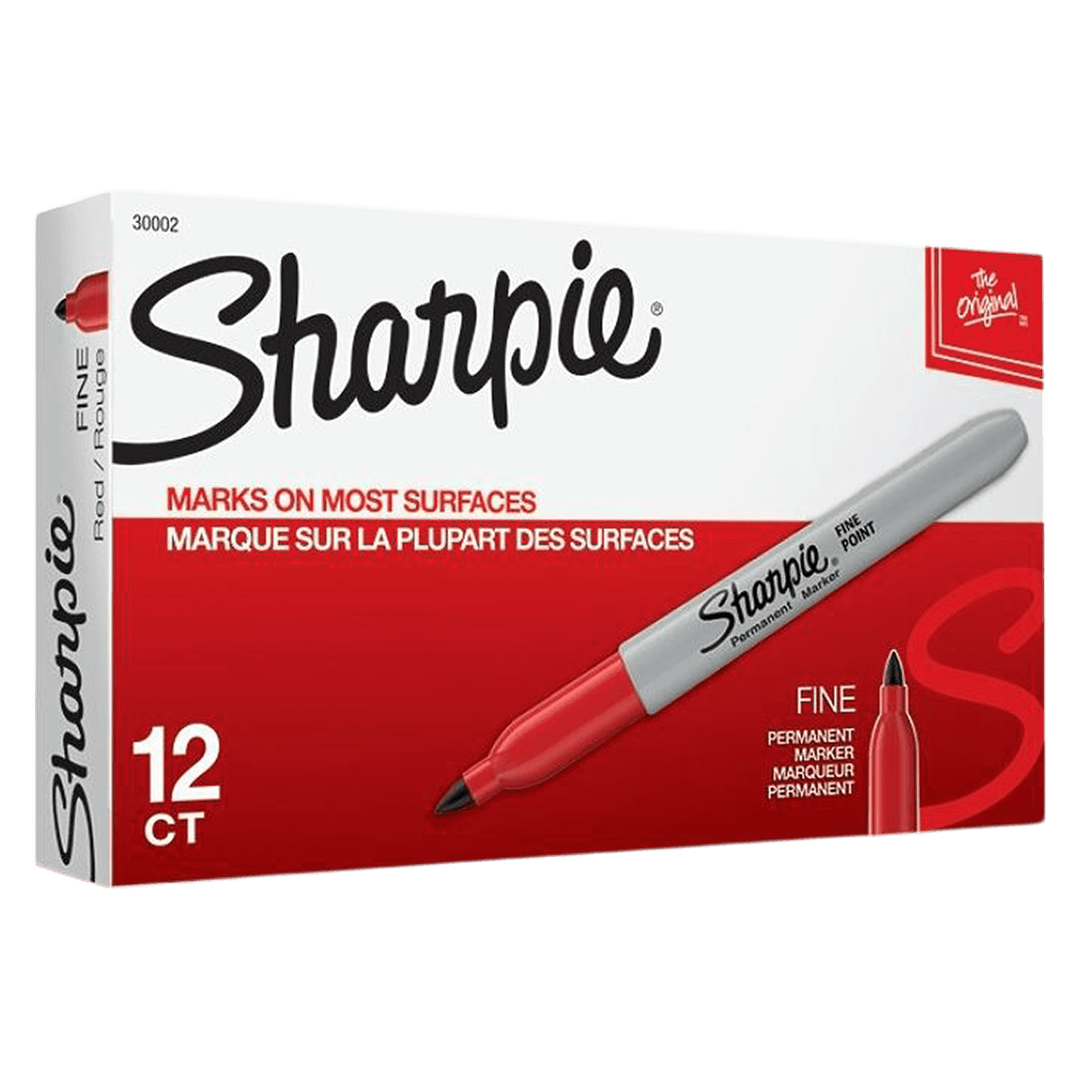 Sharpie Permanent Fine-Point Markers, Red, 12/Pack, 01KEZKNQCT85VFSMHKSDTFSACC - Marker Sharpie Fine Dz Re - Image 1