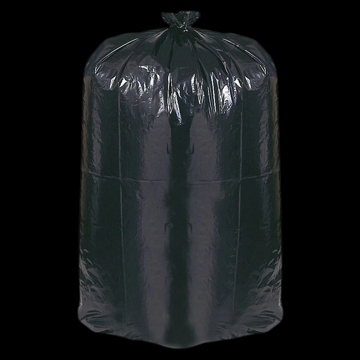 Berry Global Recycled Can Liner, 55-60 Gallon, 1.25 Mil, 38"x58", Black, 100/Case - LINER,RECYCLED,55-60GAL,1 - Image 1
