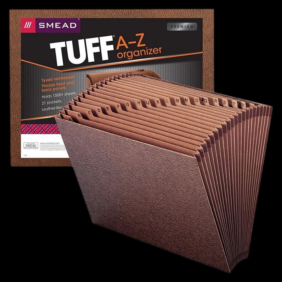 Smead Expanding File, 21 Pockets, A-Z, Letter Size, Brown, 1/Package - FILE,EXPANDING,12X10,N/FL - Image 1