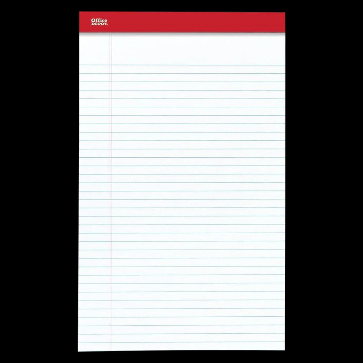 Office Depot Perforated Writing Pad, 8.5 x 14 inches, White, 12/Package - Pad Perf 8.5x14 Od Wht Lg - Image 1