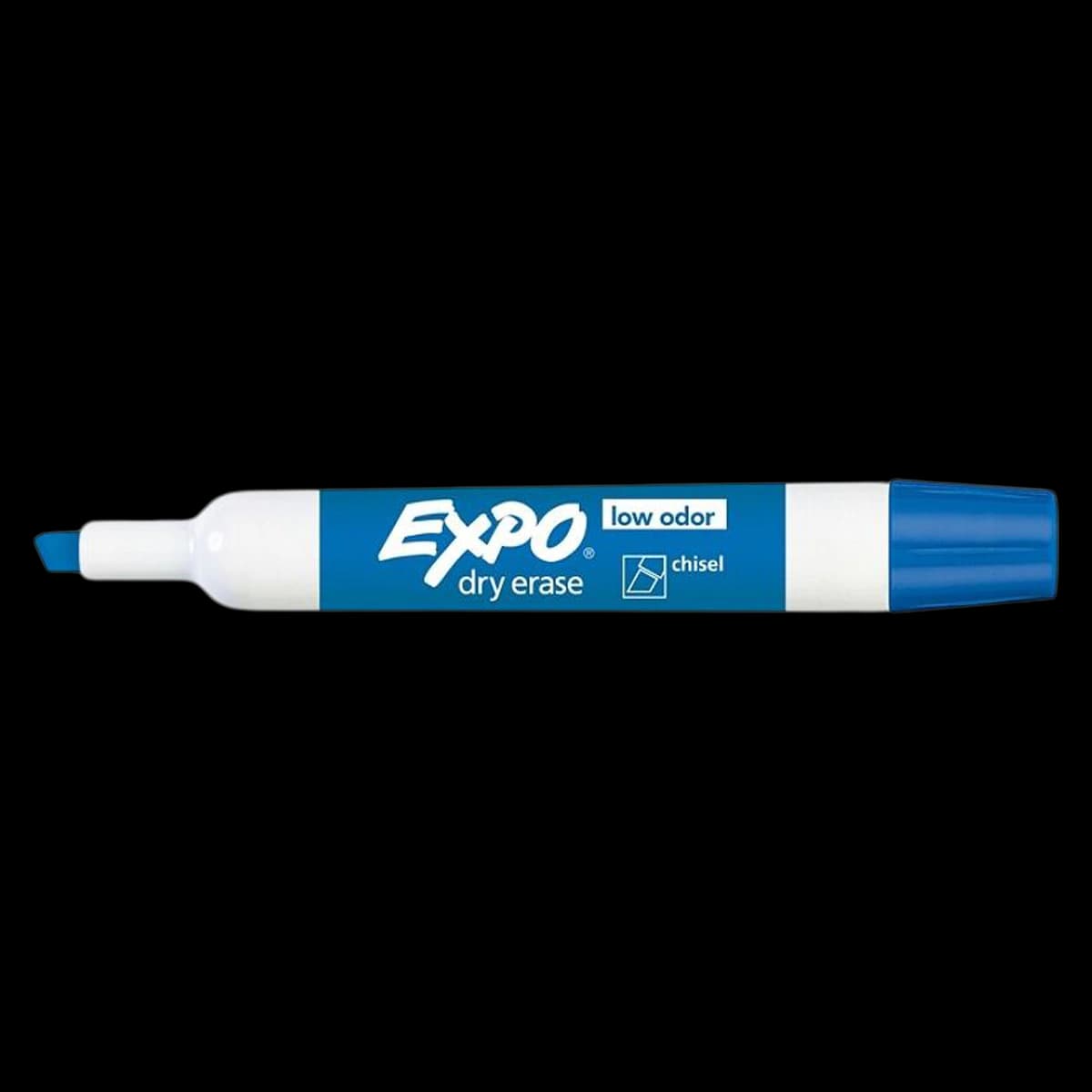 EXPO Low-Odor Dry-Erase Markers, Chisel Tip, Blue, 12/Pack - Marker Chisel Tip Expo 2 - Image 1