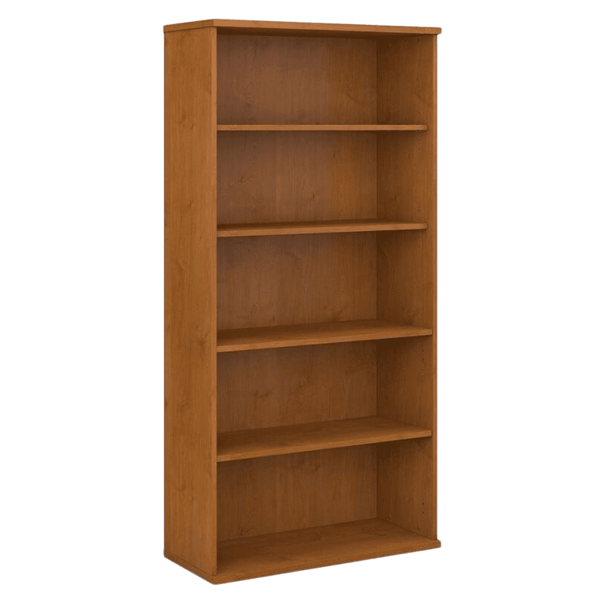 Bush Industries Furniture Components Collection 5-Shelf Bookcase, Double Open, Natural Cherry, 01KWC87QESHCMPFX8DH8DCQQKQ - BOOKCASE,DBL,OPEN,NTRL,CH - Image 1