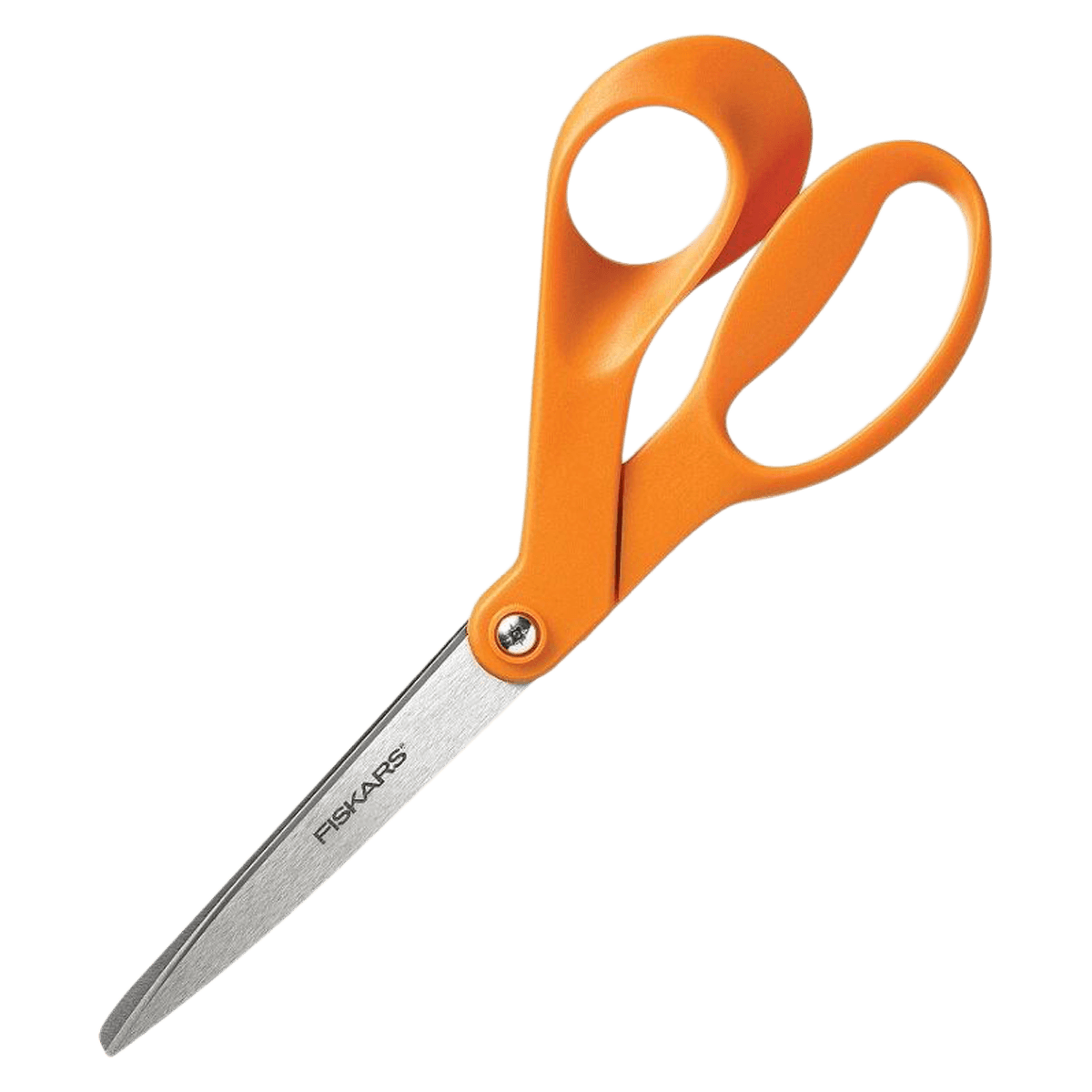 Fiskars Our Finest Contoured Scissors, 8" Bent, Right-Handed, Orange, 1/Package - SCISSORS,BENT,RH,8,ORANG - Image 1