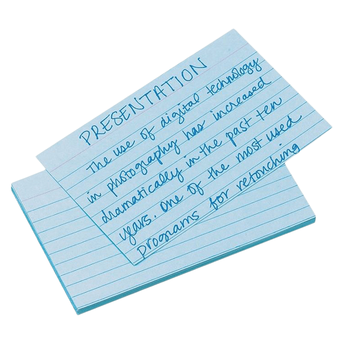 Oxford Color Index Cards, Ruled, 3" x 5", Blue, 100/Pack - Card Index Ruled 3x5 Blu - Image 1