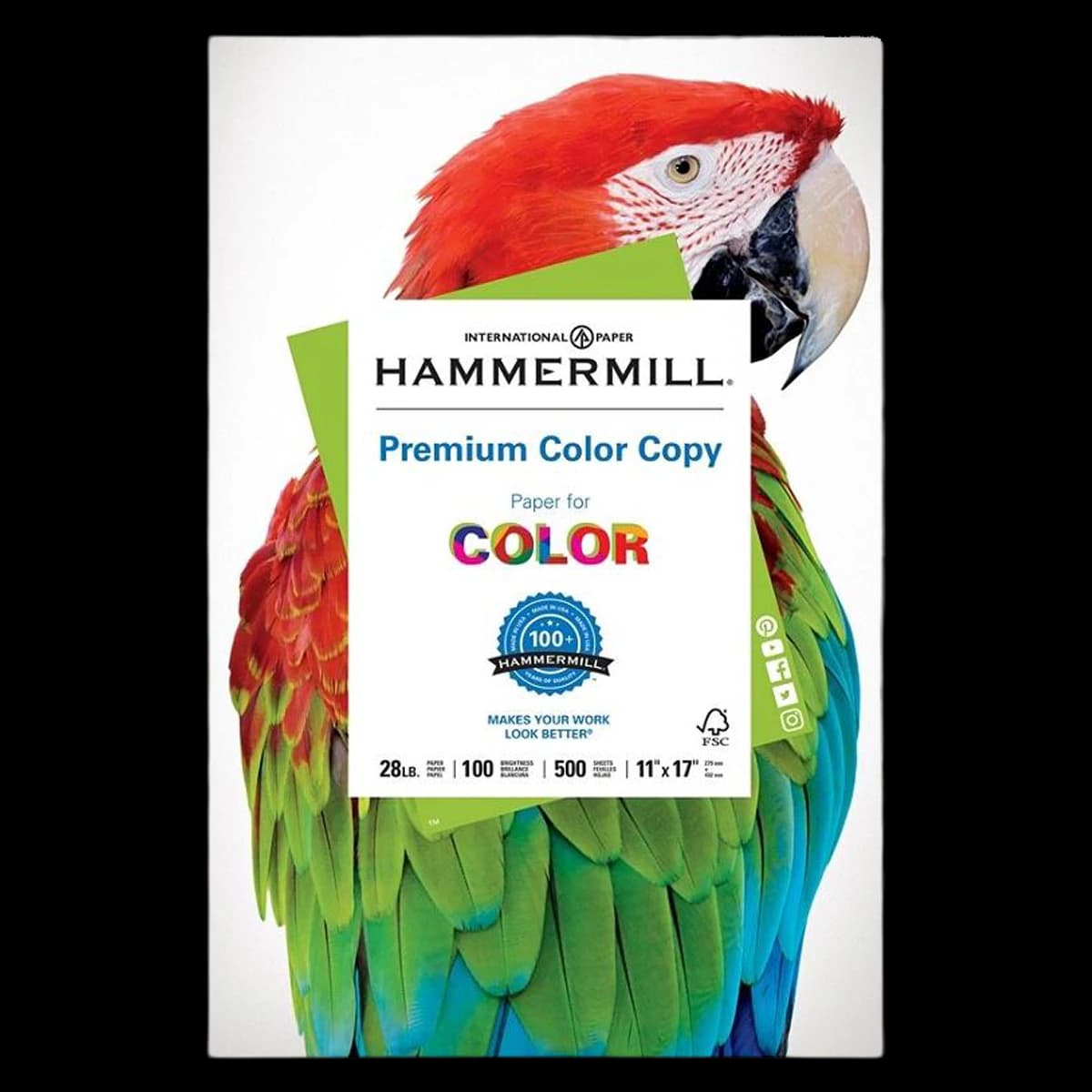Hammermill Color Copy Paper, 11" x 17", 28 lb, 500 Sheets per Ream - Paper Color Copy 11x17 28 - Image 1