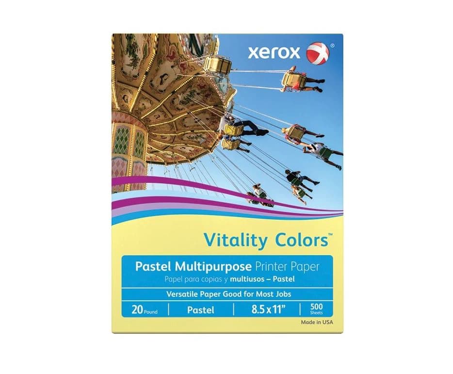 Xerox Multipurpose Copy Paper, Letter Size 8.5x11, 20 lb, Yellow, 500/Pk - Paper Copy 8.5x11 Yel 5m/ - Image 1