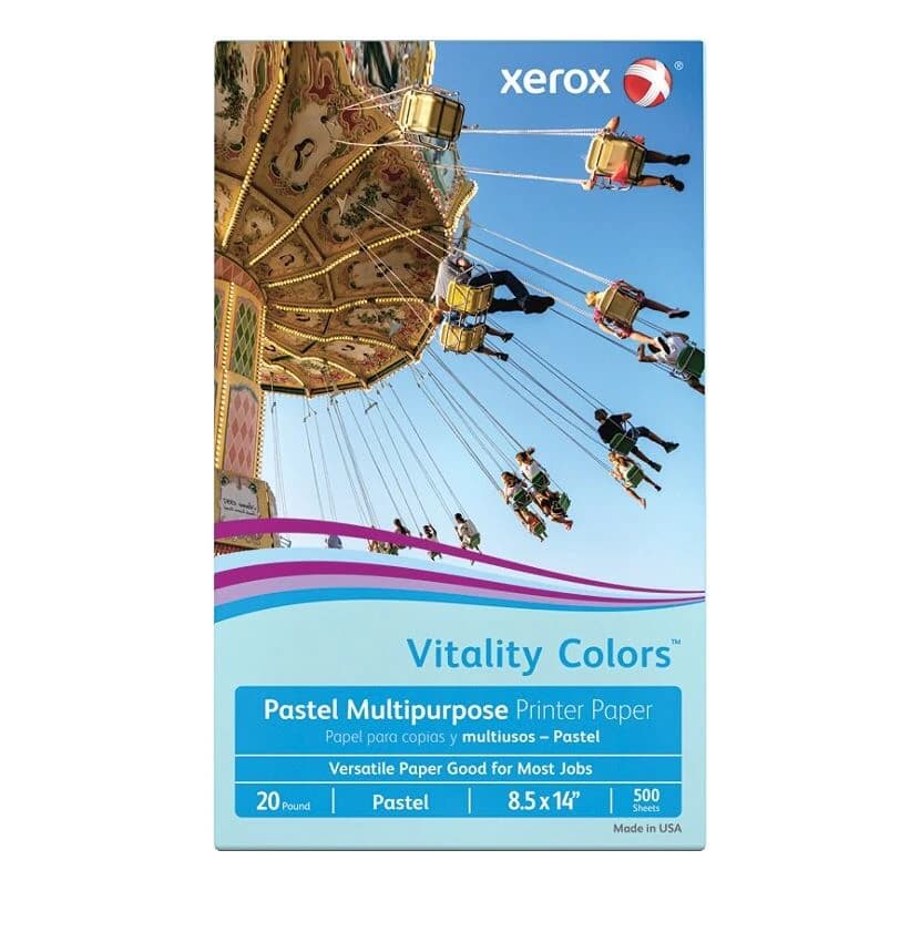 Xerox Color Paper, 8.5" x 14", 20 lb, Blue, 500 Sheets/Ream, 500/Package - Paper Copy 8.5x14 Blu 5m/ - Image 1