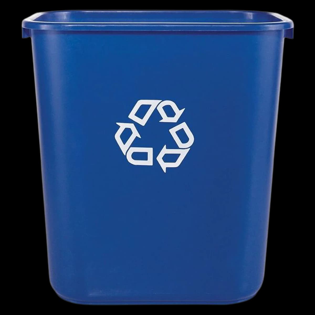 Rubbermaid "We Recycle" Wastebasket, Medium, 7 Gallons, Blue, 1/Package - WASTEBASKET,MED,WE RECY - Image 1