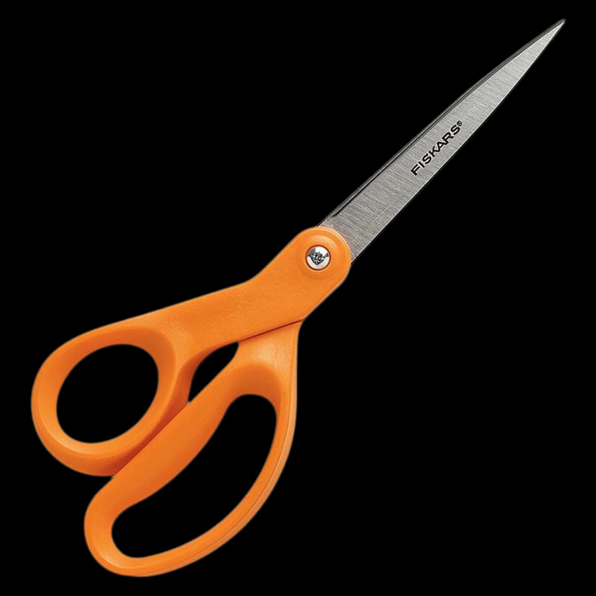 Fiskars Our Finest Contoured Scissors, 8" Straight, Left/Right Hand, Orange, 1/Pk - SCISSORS,STRT,LH/RH,8,OR - Image 1