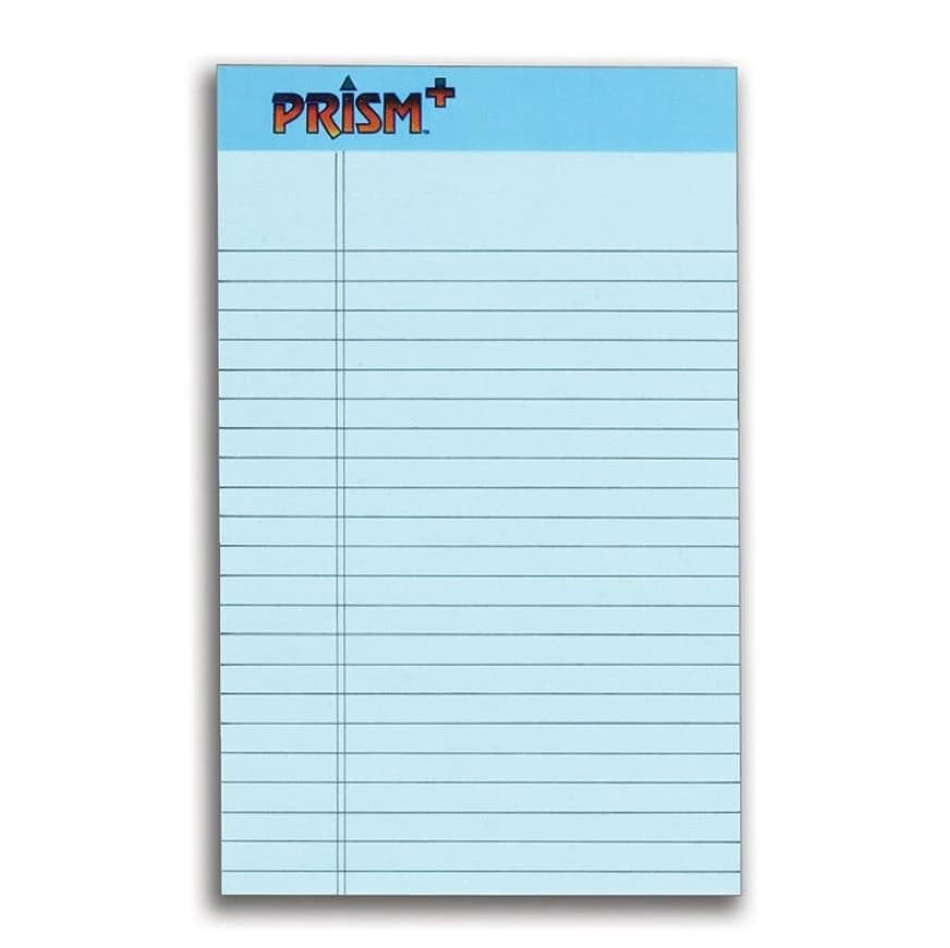 Tops Business Forms Prism Color Writing Pad, 5" x 8", Legal Ruled, 25 Sheets, Blue, 12/Package - Pad Perf Prism 5x8 Jr Lgl - Image 1