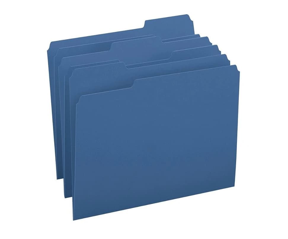 Smead Color File Folders, Letter Size, 1/3 Cut Tab, Navy, 100/Box - FOLDER,LTR,11PT,1/3CUT,NA - Image 1