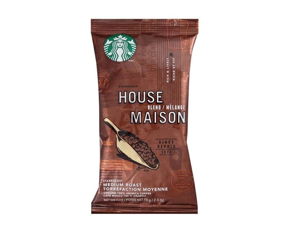 Starbucks House Blend Ground Coffee, Single Pot Servings, 18/Box - Coffee House Blend Reg - Image 1