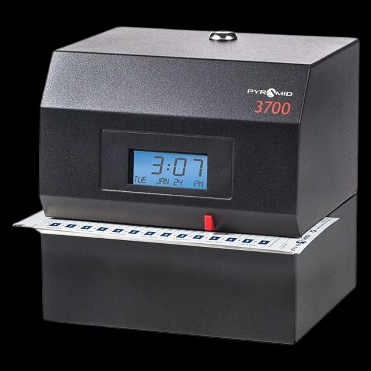 Pyramid 3700 Heavy-Duty Time Clock & Document Stamp, Black, 1/Package - RECORDER,TIME,PAYROLL - Image 1