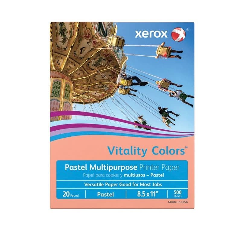 Xerox Multipurpose Paper, 8.5" x 11", 20 lb, Salmon, 500/Pk - 8.5x11 Salmon 500-Ct - Image 1