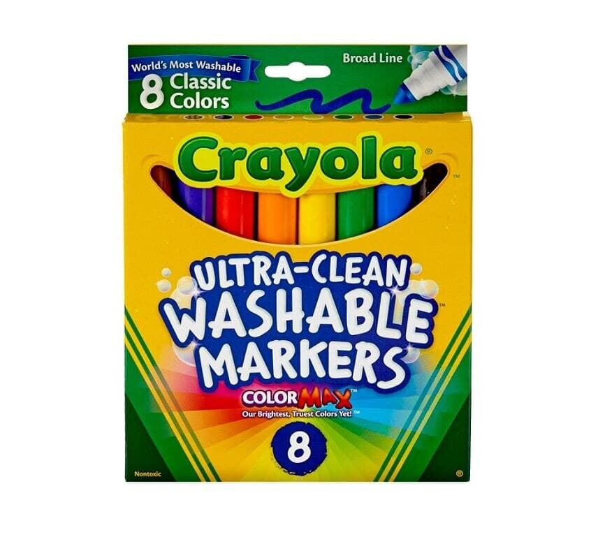 Crayola Washable Broad Line Markers, Classic Colors, 8 Count (58-8208) - Marker Washable Broad 8ct - Image 1