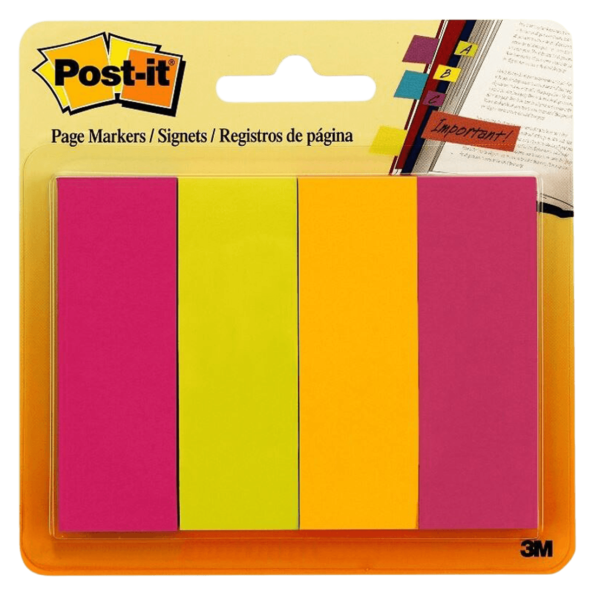 Post-it Flags Ultra Colors, 1 in x 3 in, 50 Flags/Pad, 4 Pads/Pack - NOTES,POSTIT,ULTRA,AST,1X - Image 1