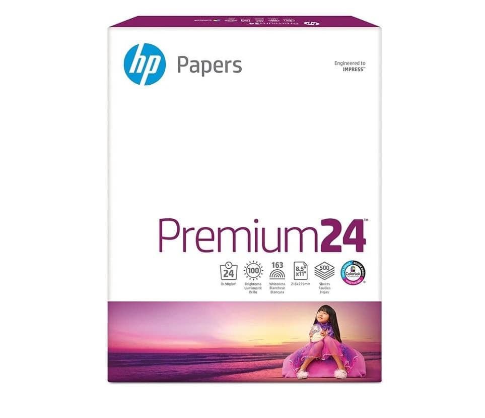 HP LaserJet Paper Smooth, 8.5" x 11", 24 lb, 500 Sheets/Ream, 500/Package - Paper Hp Lasejet Ltr 24# - Image 1