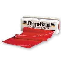 Thera-Band Exercise Band, Latex Free, Medium Resistance (Red), 4" Width - Theraband Latex Free Medium - Image 1