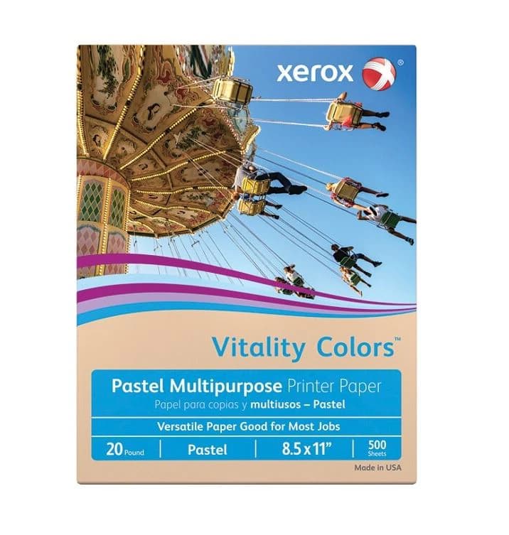 Xerox Copy Paper, Letter Size, 20 lb, Tan, 500 Sheets/Ream - Paper Cpy Ltr 20# Tan - Image 1