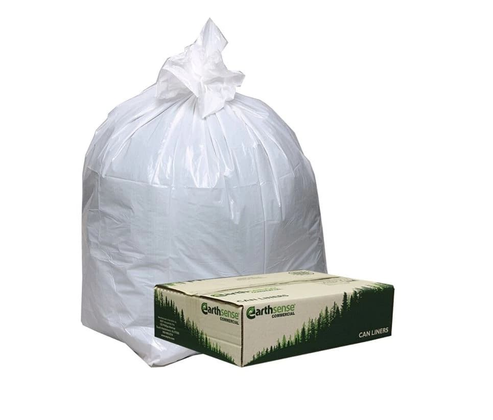 Berry Global Liner Reclaim Can Liners, 13 Gallon, 0.70 Mil, 24" x 31", White, 150/Box - Liner Reclaim 13gallon Wh - Image 1
