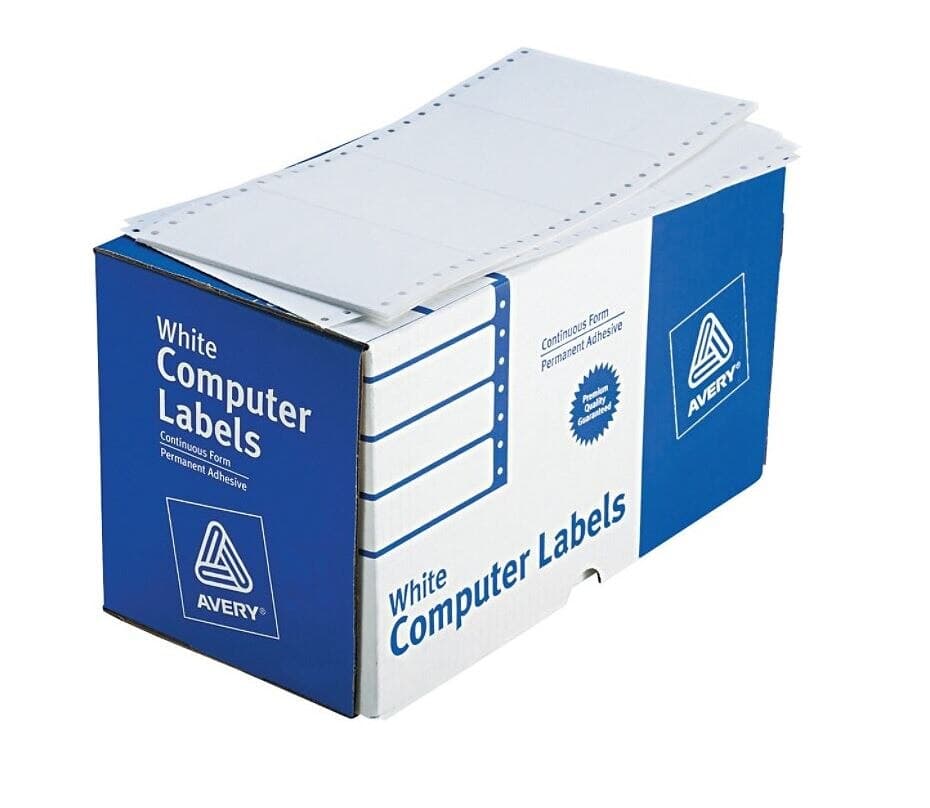 Avery Permanent Address Labels, 5" x 2 15/16", White, 3000/Box - Label Tab Ship'g 5x2-15/1 - Image 1