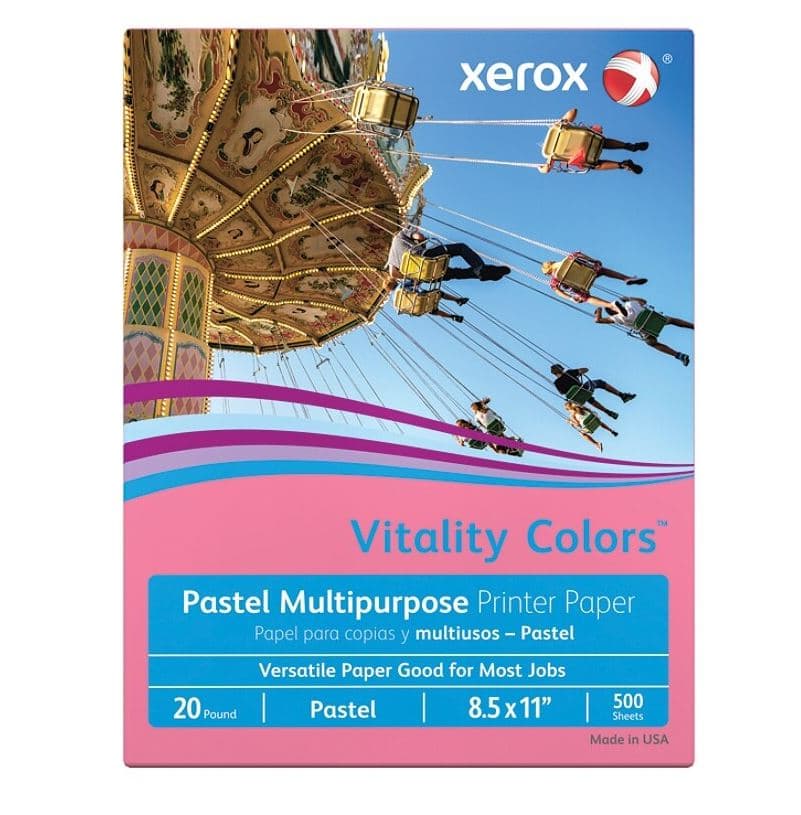 Xerox Multipurpose Copy Paper, Letter Size, 20 lb, Cherry, 500/Pk - Paper Cpy Ltr 20# Cherry - Image 1