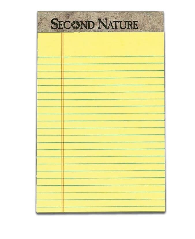 Tops Business Forms Writing Pad, Perforated, Recycled, 5" x 8", Legal Ruled, 50 Sheets, 12/Pack - Pad Perf Recy 5x8 Can Lgl - Image 1