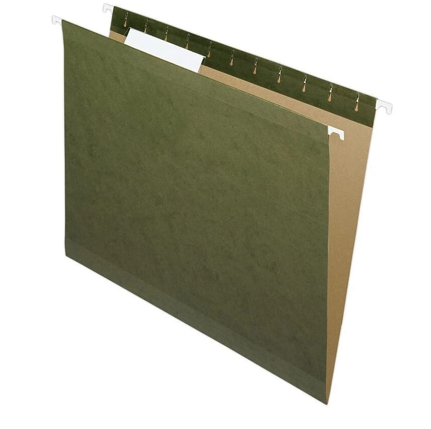 Pendaflex Standard Green Hanging Folder, 1/3-Cut Tab, Letter Size, 25 per Box - Folder Hang Std Ltr 1/3 2 - Image 1